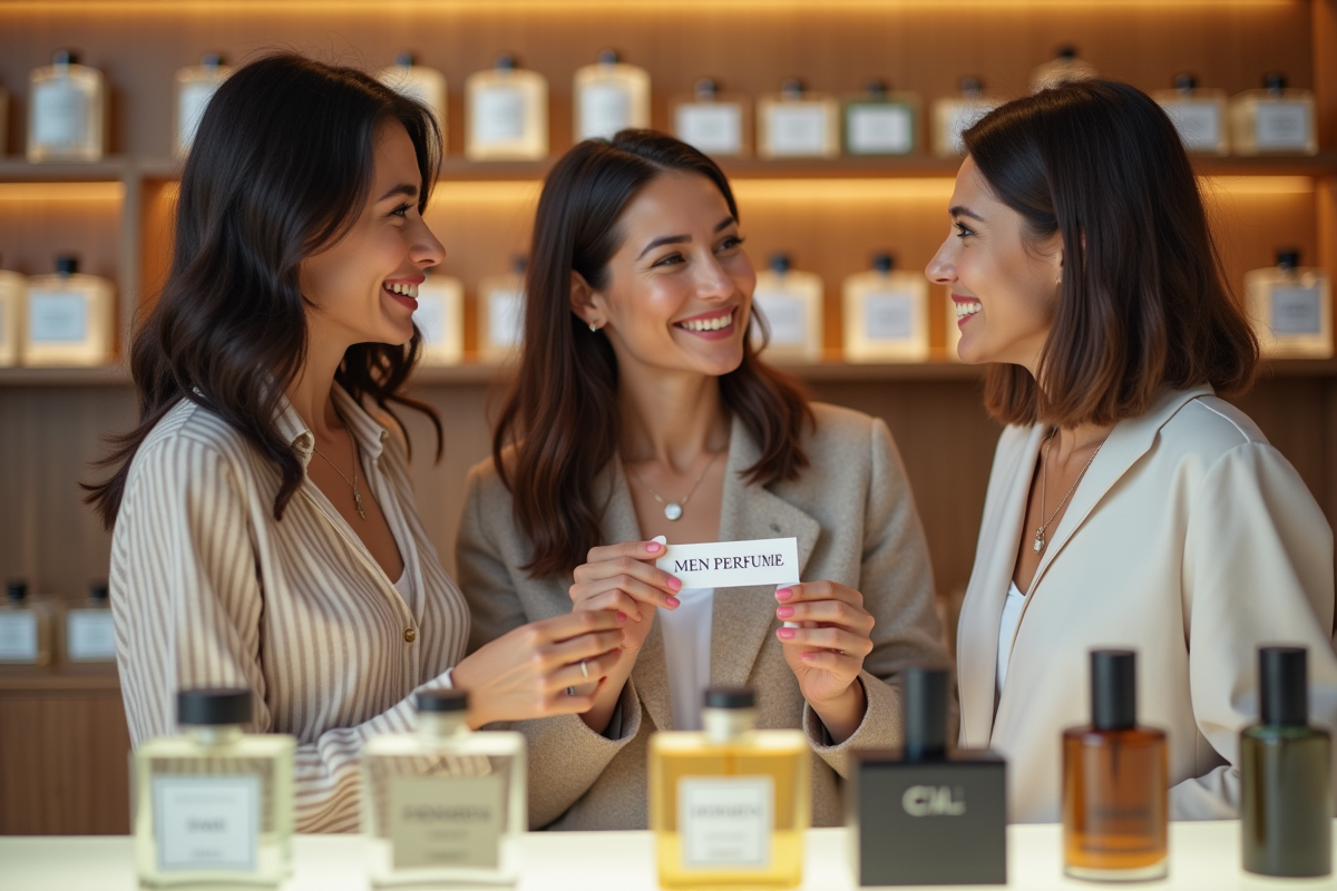 Groupe de femmes découvrant des parfums en boutique